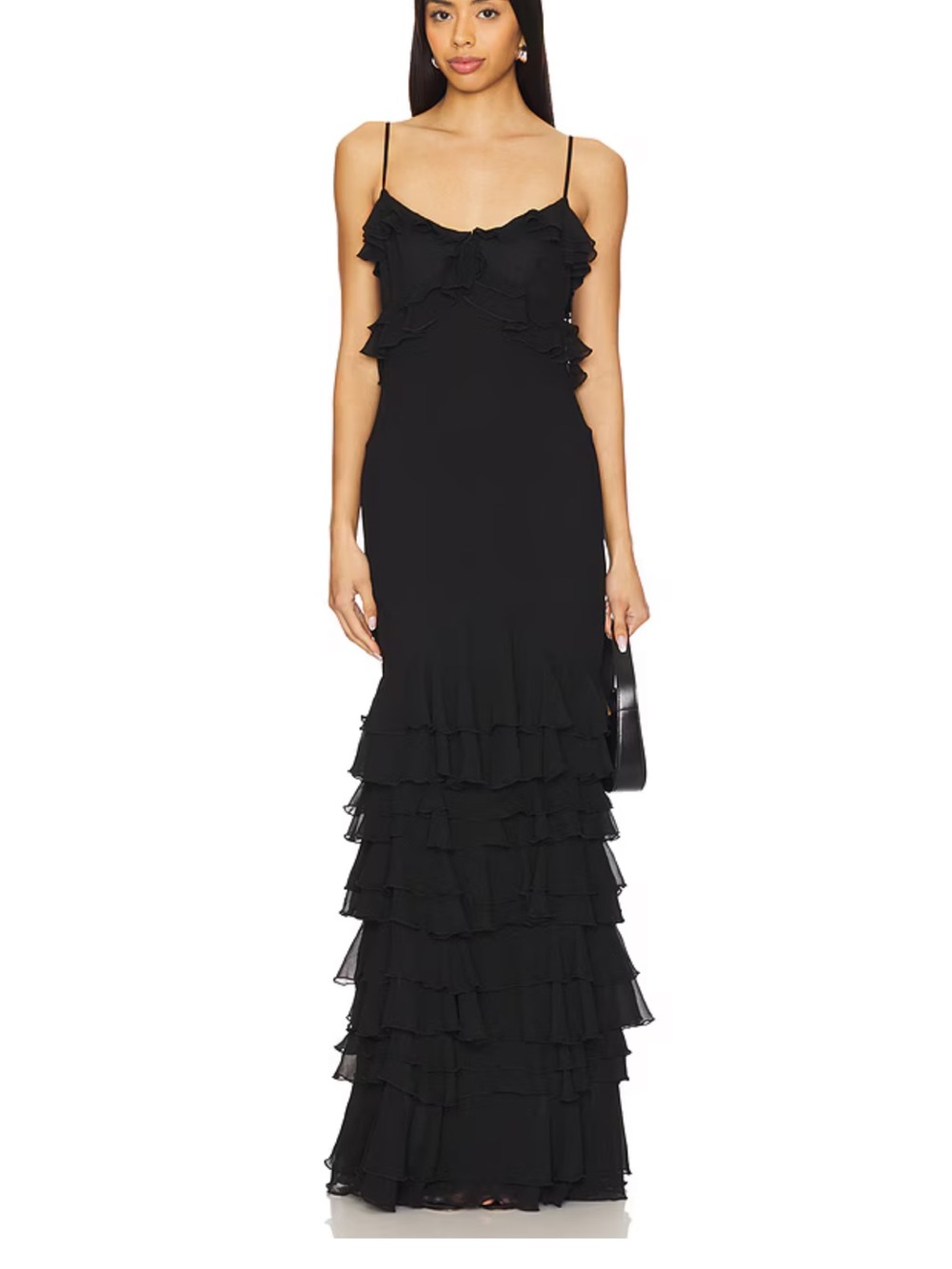 Lovers and Friends Arles gown black ruffles